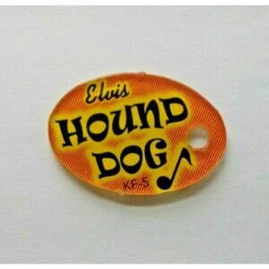 Elvis Presley Pinball KEYCHAIN Hound Dog Orange Original Plastic Game Promo